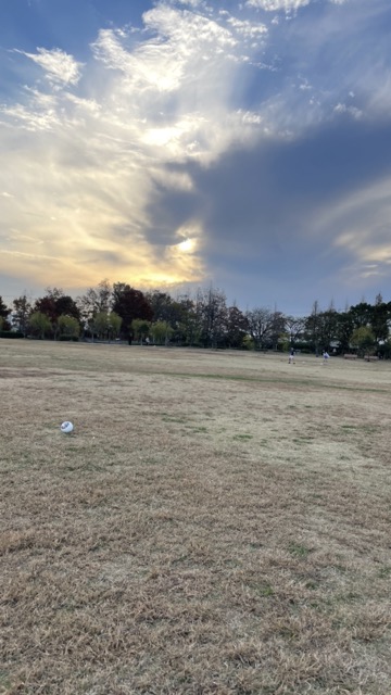 サッカーなどボール遊びが楽しめる広い広い芝の広場