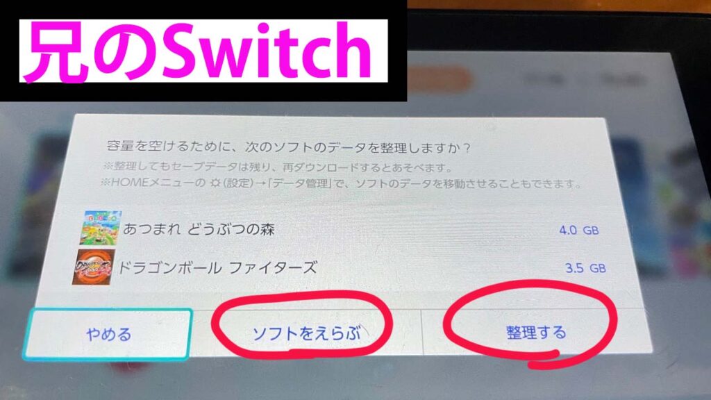 Switchで1個のダウンロードソフトを兄弟で使う説明