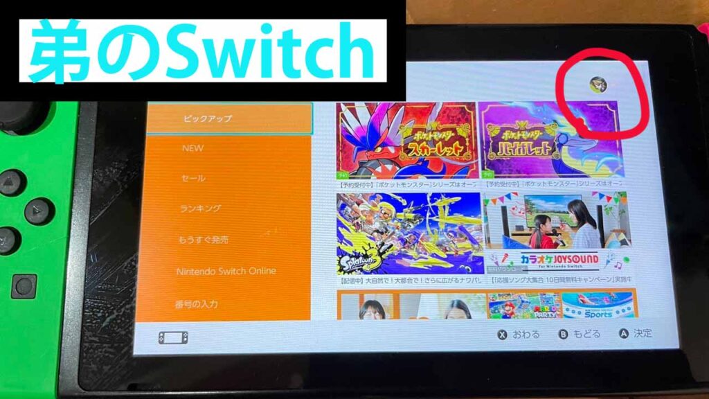 Switchで1個のダウンロードソフトを兄弟で使う説明