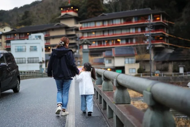 三朝温泉の街並み